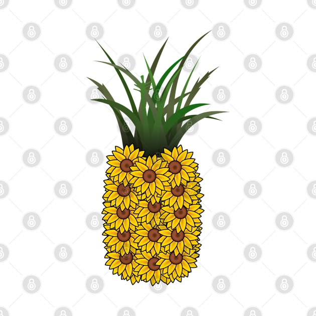 Tropical Summer Sunflower Pineapple by MysticMagpie