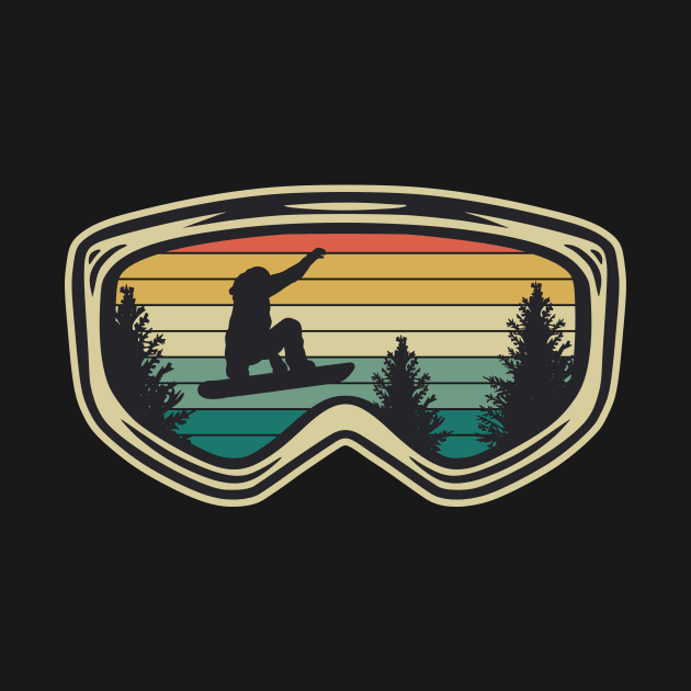 Retro Sunset Snowboarding Goggles by SLAG_Creative