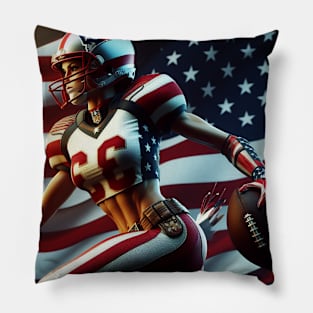 American Woman NFL Football Player #16 Pillow