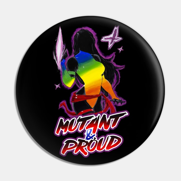 Psylocke - Mutant & Proud Pin by Jgordonart