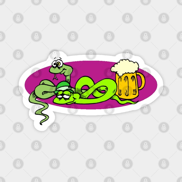 Drunk Irish Snakes Magnet by HolidayBug