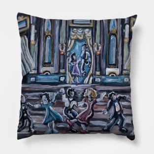 Swing Dancing Hall of the 1940s Pillow