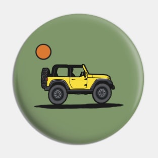 Yellow Wrangler with Sun Pin