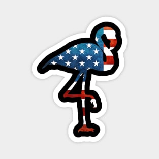 4th of July Flamingo American flag USA Magnet