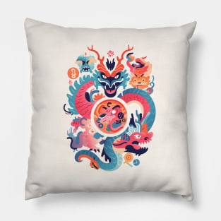 Majestic Dragon Pattern Design Pillow