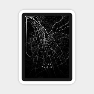 Graz Austria City Map dark Magnet