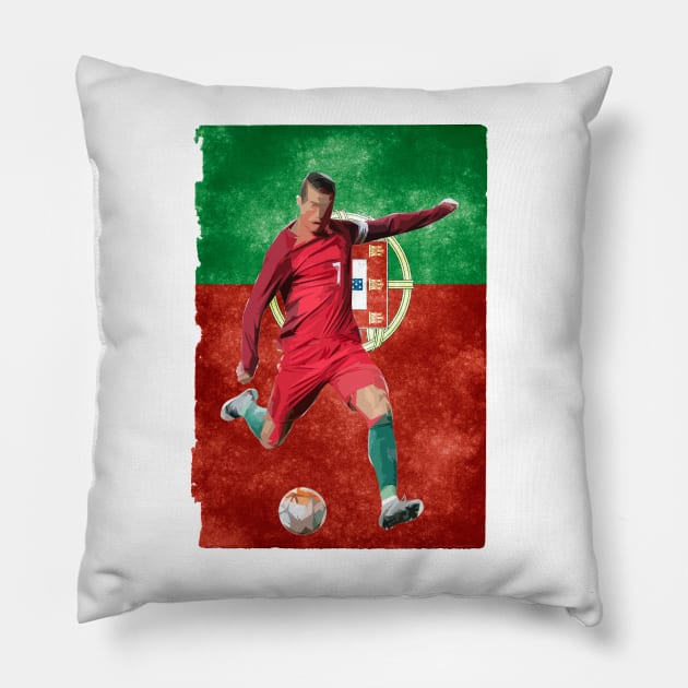 world cup portugal Pillow by SIM1