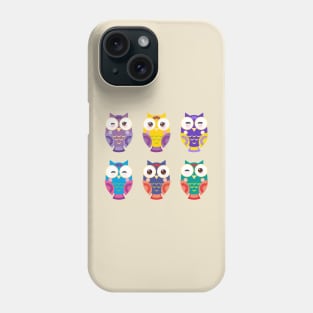 Bright colorful owls  4) Phone Case