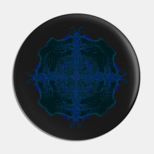 Blues gothic pattern Pin
