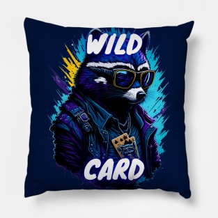 Raccoon Rider of the Card Deck Pillow