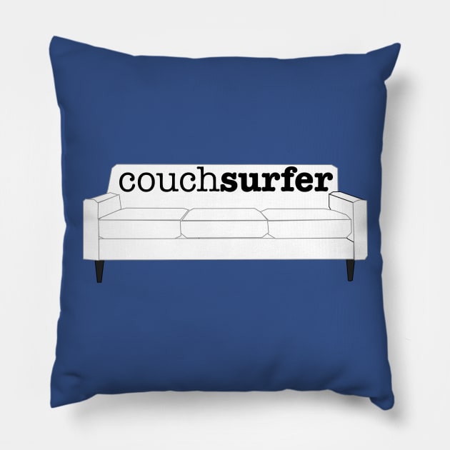 Couch Surfer Travel Design Pillow by eockert