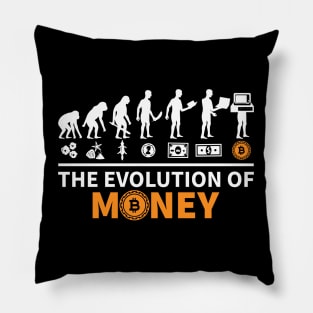 The Evolution of Money - Bitcoin - Cryptocurrency Pillow