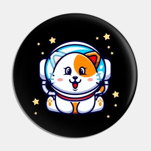 Cute Cat Astronaut Space Kawaii Chibi Kitten Pet Pin