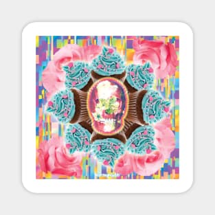 FLORAL CUPCAKE SKULL Magnet