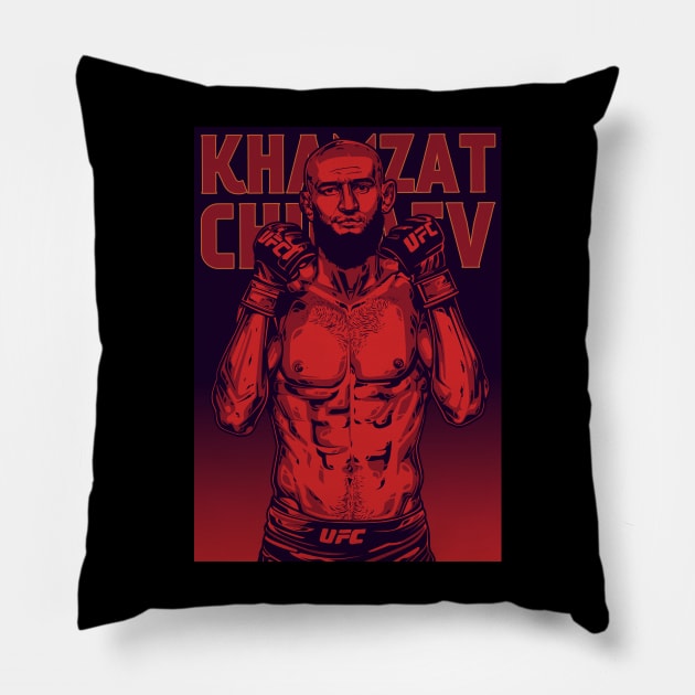 Khamzat Chimaev Pop Art Pillow by Adrielvector Gallery