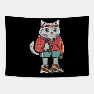 Runner Running Cat Sport Club Tapestry