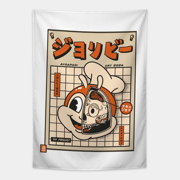 FILIPINO JOLLIBEE ANATOMY MANGA ANIME 2 Tapestry by Aydapadi Studio