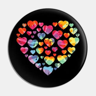 Valentines Day Heart Hearts Tie Dye Girls Kids Toddler Pin