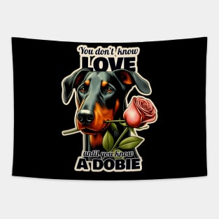 Doberman Valentine's day Tapestry