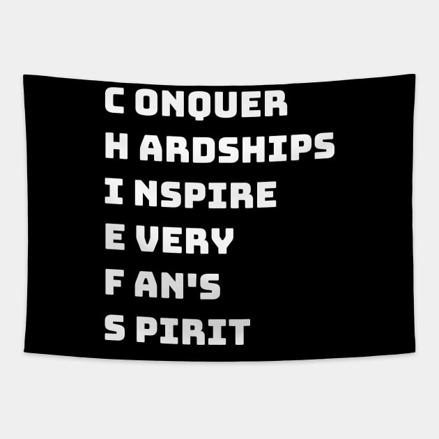 Conquer Hardships Inspire Every Fan's Spirit Tapestry by mdr design