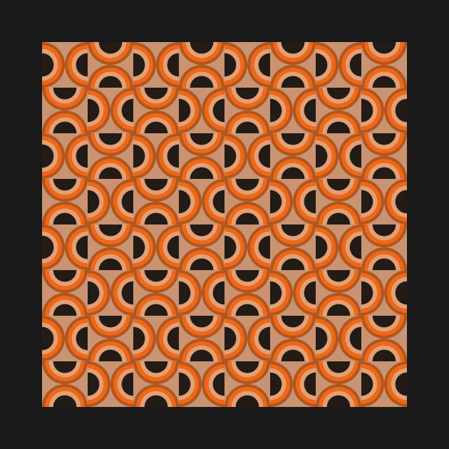 burnt orange half circle pattern by pauloneill-art