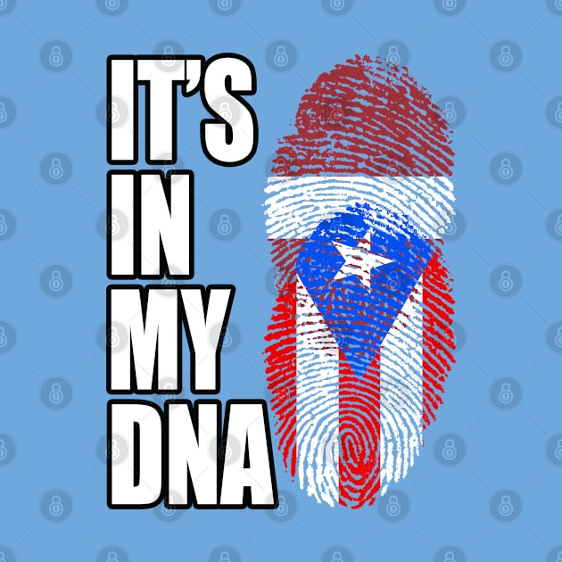 Puerto Rican And Latvian Mix DNA Flag Heritage by Just Rep It!!