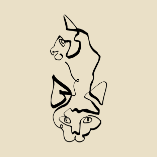 Abstract line Siamese Cat T-Shirt