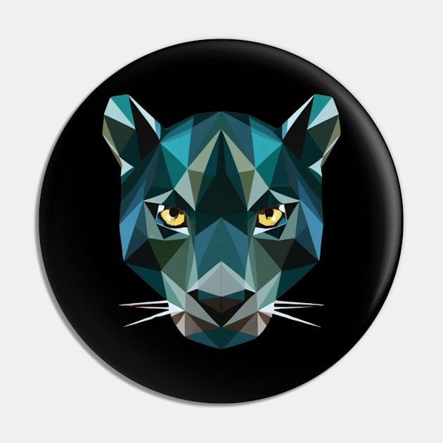 Geometric Panther Pin by DeanWardDesigns