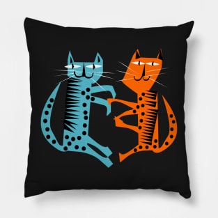 A Couple of Cool Cats, cool cat pattern Pillow