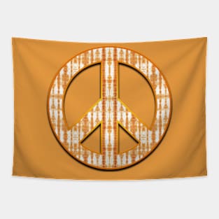 Tiki Shibori Peace Orange Tapestry