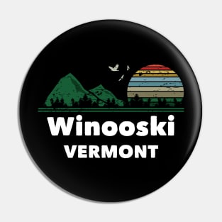 Mountain Sunset Flying Birds Outdoor Winooski Vermont Pin