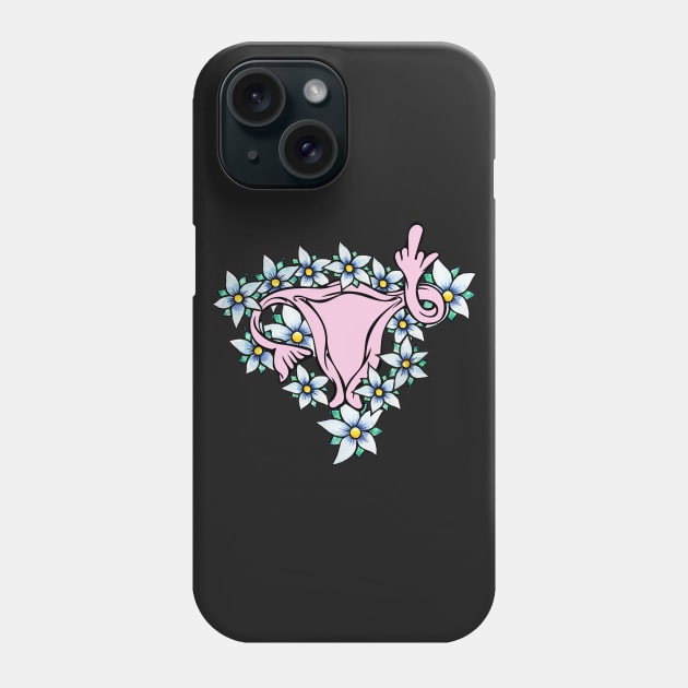 Middle Finger Uterus Pro-choice Phone Case by bubbsnugg