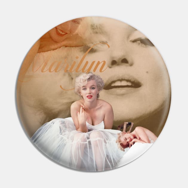 Marilyn Collage Portrait Pin by Dez53