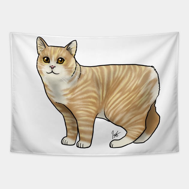 Cat - Manx - Orange Tapestry by Jen's Dogs Custom Gifts and Designs