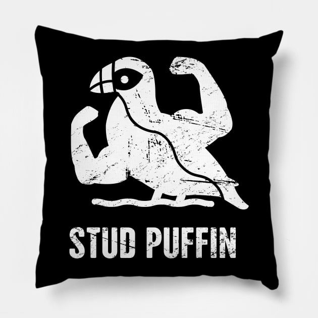 Funny Stud Puffin Pillow by MeatMan