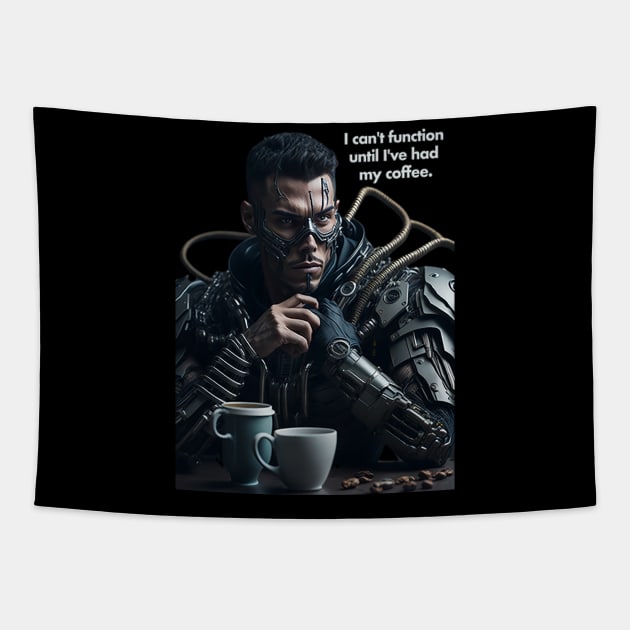 Coffee and Cyborg Tapestry by likbatonboot