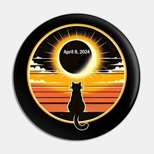 Cat Solar April 8, 2024 Eclipse Sunset Pin