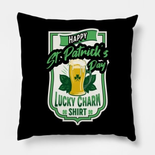 Happy St Patrick's Day Lucky Shamrock Pillow