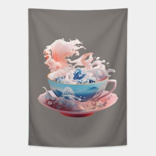 Japanese inspired surreal teacup Tapestry