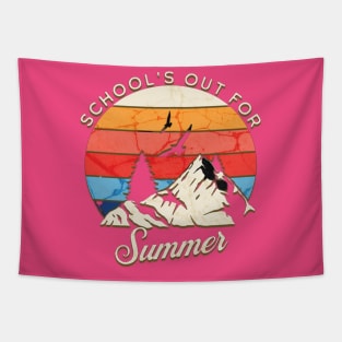 cute retro last day of school school's out for summer teacher Tapestry