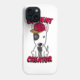 Cute bull terrier dog is a content creator Phone Case