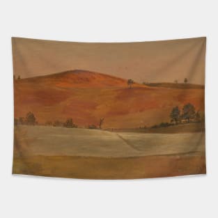 Landscape with Low Hill and Fields by Frederic Edwin Church Tapestry