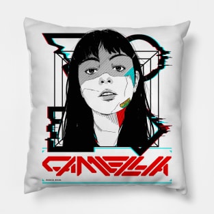 Vaporwave Girl Cyberpunk Urban Futuristic Style Pillow