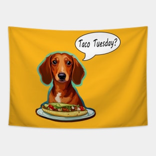 Dachshunds Love Tacos Tapestry