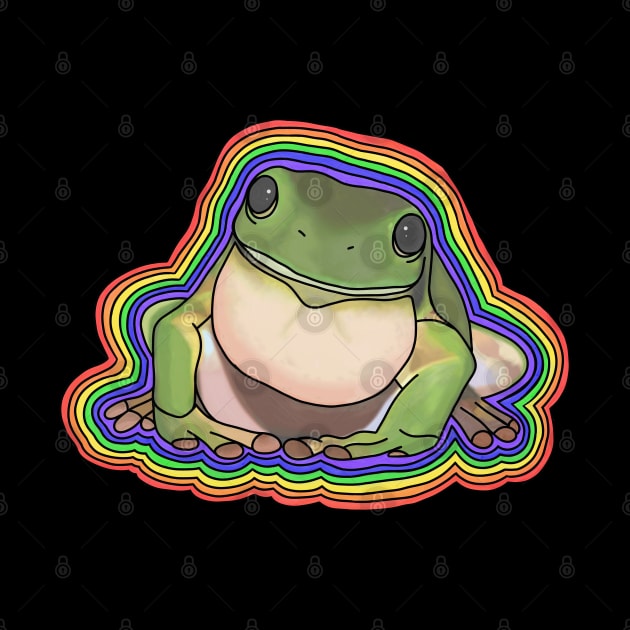 Rainbow Tree Frog // Black by Velvet Earth