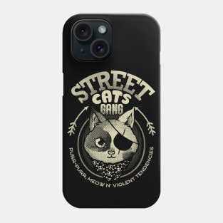 Street Cats Gang Purr Purr Meow and Violent Tendencies Black and White Phone Case