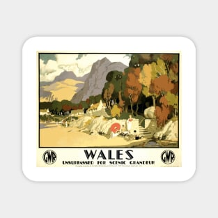 Vintage British Travel Poster: Wales, Unsurpassed for Scenic Grandeur Magnet