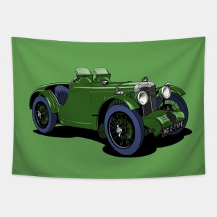 MG C-type vintage racing car Tapestry