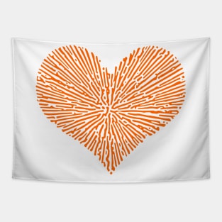 Turing Pattern Sunburst Love Heart (Orange) Tapestry