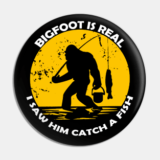 Bigfoot is real, i saw him catch a fish Pin